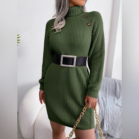 Winter Warmth Turtleneck Sweater Dress Mini - Picture 2 of 3